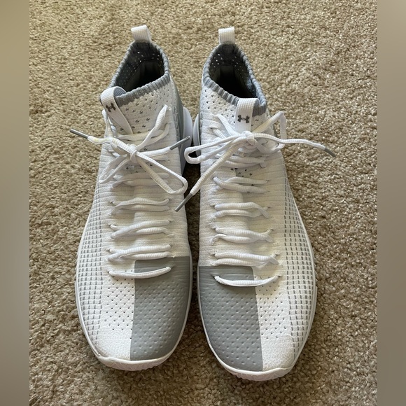 Under Armour White and Gray Athletic Shoes - Picture 3 of 4